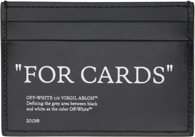Off-white Quote Bookish Printed Leather Cardholder In Black
