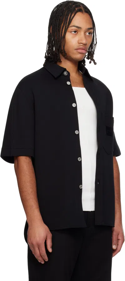 Givenchy Black ' Paris' Patch Shirt In Black