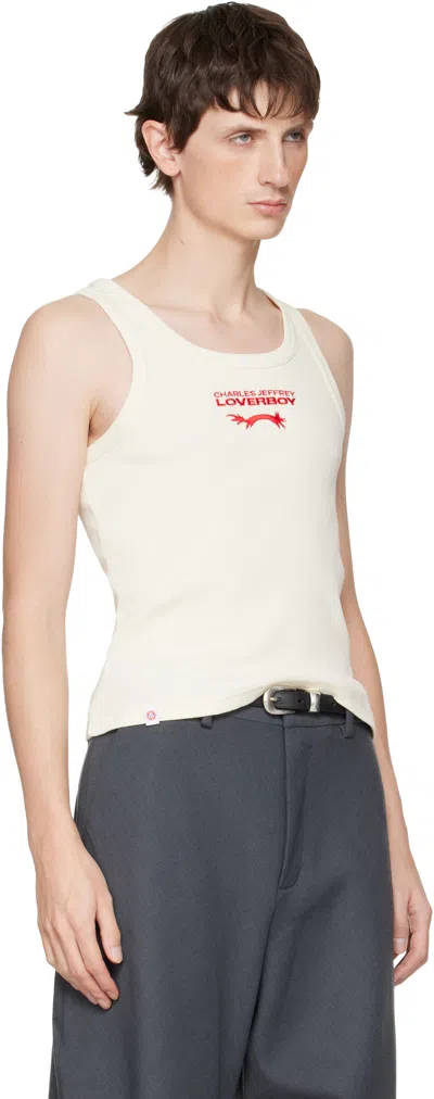 Charles Jeffrey Loverboy Off-white Logo Tank Top In White
