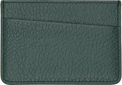 Maison Margiela Green Four Stitches Card Holder In Brown