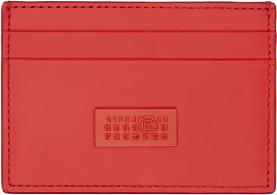 Mm6 Maison Margiela Orange Numeric Leather Card Holder In Brown