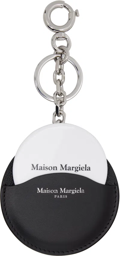 Maison Margiela Black Circular Keychain In Black