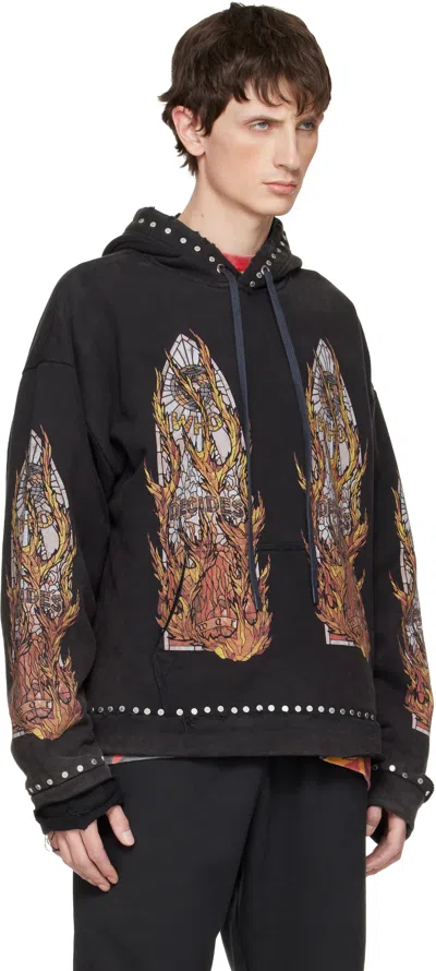 Who Decides War Stud-detail Graphic-print Hoodie In Black