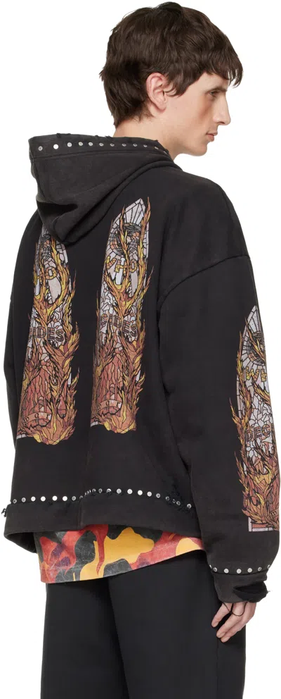 Who Decides War Stud-detail Graphic-print Hoodie In Black