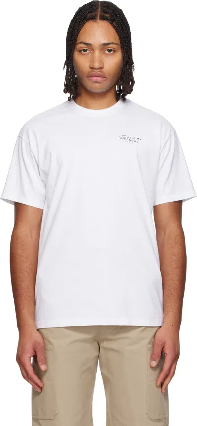 Givenchy Men White Crew Neck T-shirt With Logo On Front And Back In Cotton Man In White