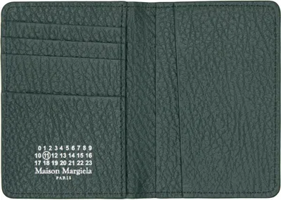 Maison Margiela Green Four Stitches Card Holder In Brown