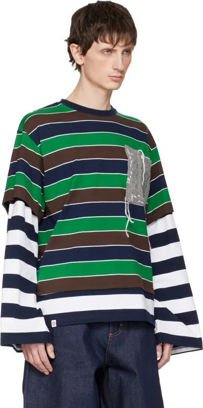 Charles Jeffrey Loverboy Multicolor Patch Long Sleeve 2-in-1 T-shirt In Multi