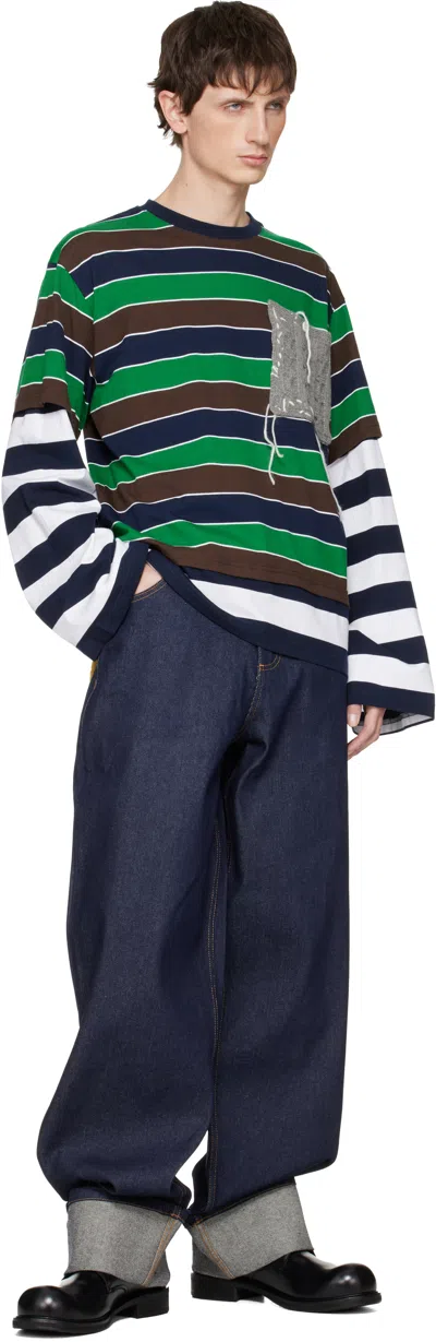 Charles Jeffrey Loverboy Multicolor Patch Long Sleeve 2-in-1 T-shirt In Multi