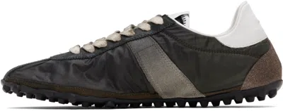 Maison Margiela Sneakers Sprinters In Suede And Leather With Vintage Finish In Black