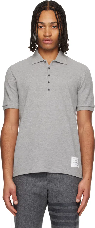 Thom Browne Gray Classic Pique 4-bar Polo In Gray