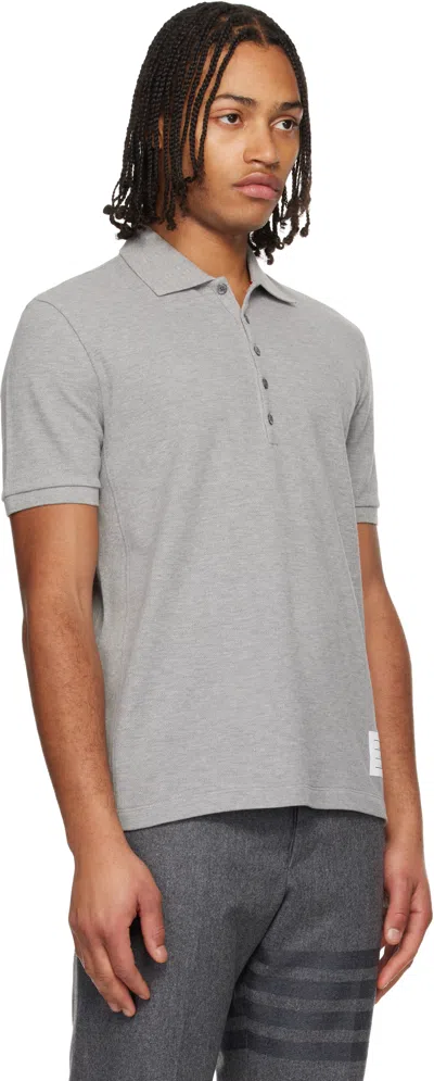 Thom Browne Gray Classic Pique 4-bar Polo In Gray