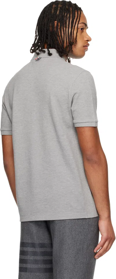 Thom Browne Gray Classic Pique 4-bar Polo In Gray