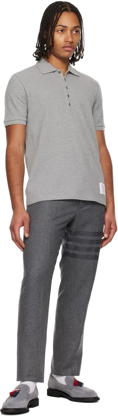 Thom Browne Gray Classic Pique 4-bar Polo In Gray