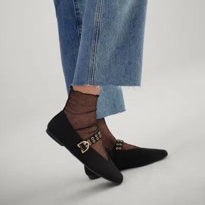 Rothys The Max Buckle Mary Jane In Black/neutral In Black