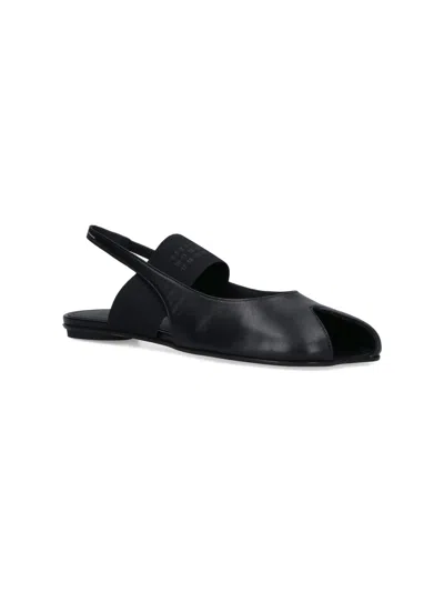 Mm6 Maison Margiela Black Anatomic Numeric Slingback Sandals In Black