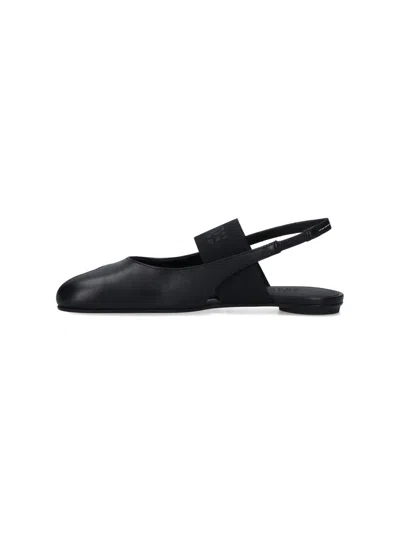Mm6 Maison Margiela Black Anatomic Numeric Slingback Sandals In Black