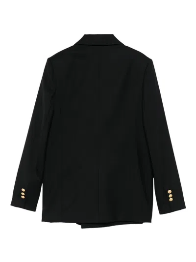 Balmain Black Jacket With Golden Buttons In Black