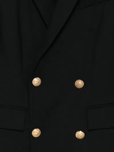 Balmain Black Jacket With Golden Buttons In Black