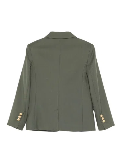 Balmain Green Single-breasted Blazer In Green