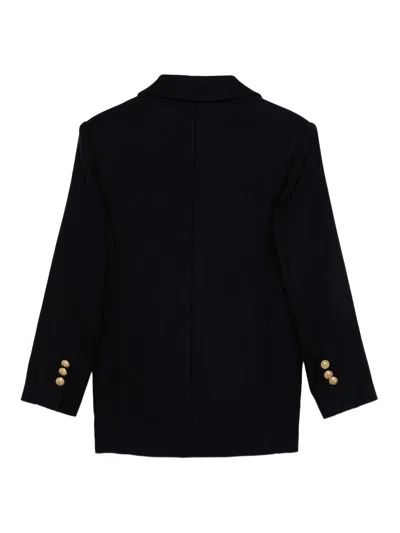 Balmain Double-breasted Blazer In Black