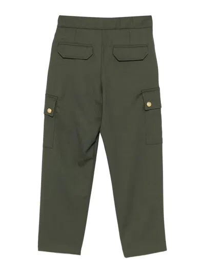 Balmain Gold-button Cargo Trousers In Green