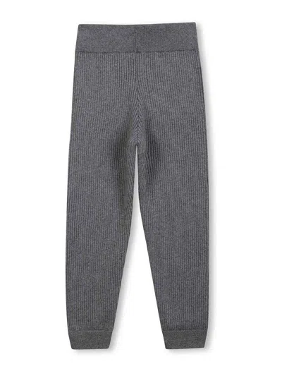 Chloé Ribbed-knit Trousers In Gray