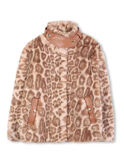 Chloé Faux Fur Leopard Jacket In Neutral