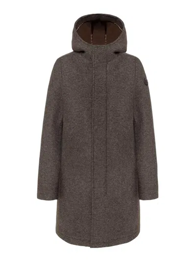 Colmar Originals Tailored Brown Hooded Coat In Brown