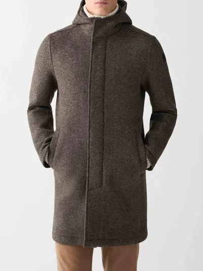 Colmar Originals Tailored Brown Hooded Coat In Brown