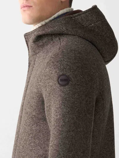 Colmar Originals Tailored Brown Hooded Coat In Brown