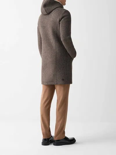Colmar Originals Tailored Brown Hooded Coat In Brown