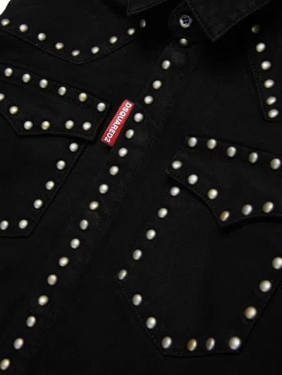 Dsquared2 Stud-embellished Shirt In Black
