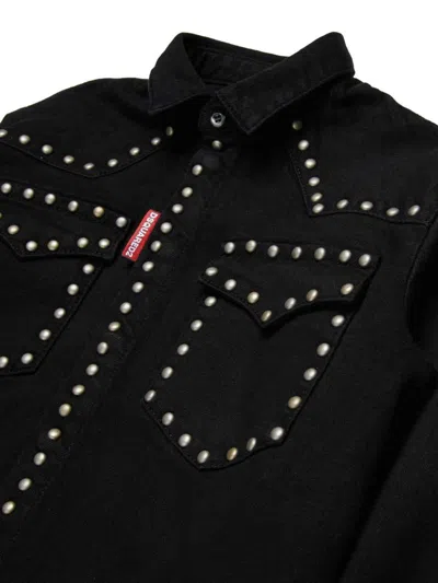 Dsquared2 Stud-embellished Shirt In Black