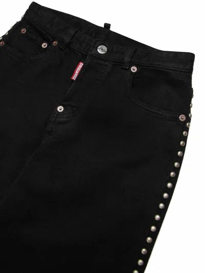 Dsquared2 Regular Black Jeans With Studs In Black
