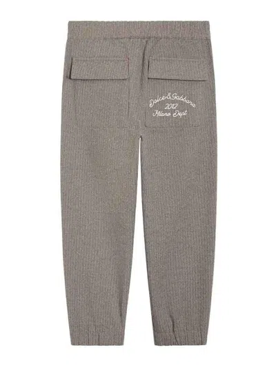 Dolce & Gabbana Pinstripe Trousers In Gold