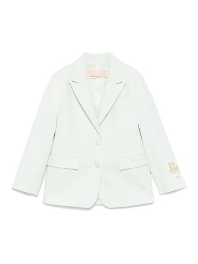 Elisabetta Franchi Blazer With Logo In Blue