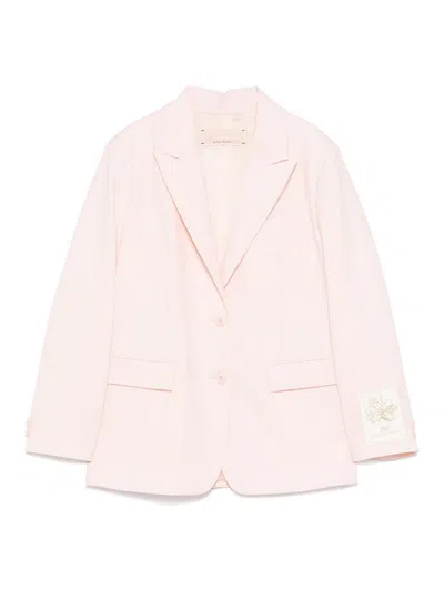 Elisabetta Franchi Pink Blazer With Logo In Pink