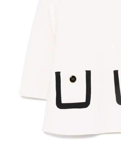 Elisabetta Franchi Dress With Peter Pan Collar In Neutral