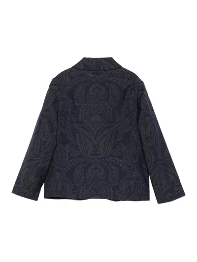 Etro Blazer With Paisley Print In Blue