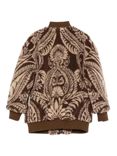 Etro Bomber Jacket With Paisley Print In Brown