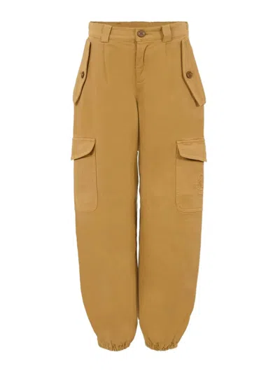 Etro Beige Trousers For Boy With Pegasus In Brown