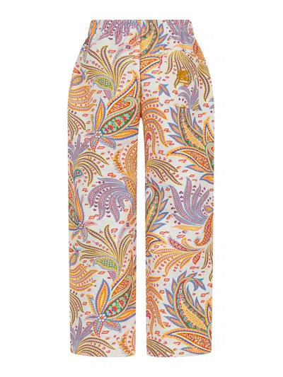 Etro Elastic Waist Trousers In Multi