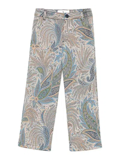 Etro Paisley-pattern Trousers In Gray
