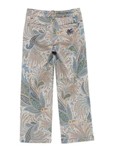 Etro Paisley-pattern Trousers In Gray
