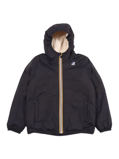 K-way Teddy Bear Down Jacket With Logo In Black