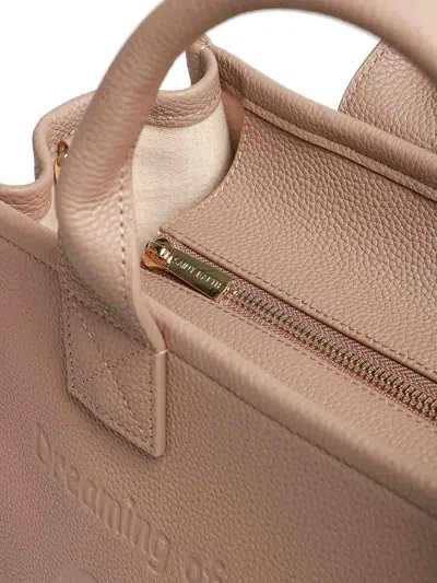 Mc2 Saint Barth Rectangular Top Handle Vanity Bag With Embossed Design In Neutral