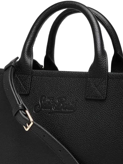 Mc2 Saint Barth Rectangular Tote Bag With Embossed Branding And Adjustable Strap In Black