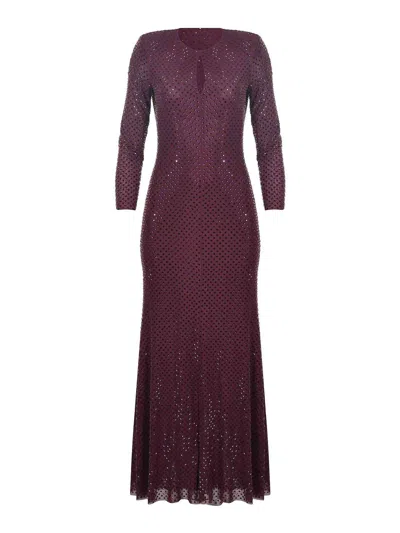 Self-portrait Dress Made Of Polyester In Purple