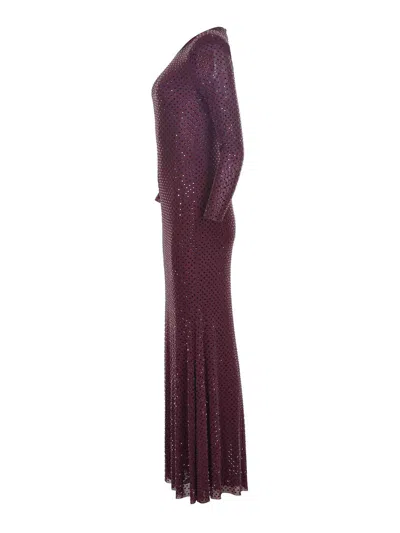 Self-portrait Dress Made Of Polyester In Purple