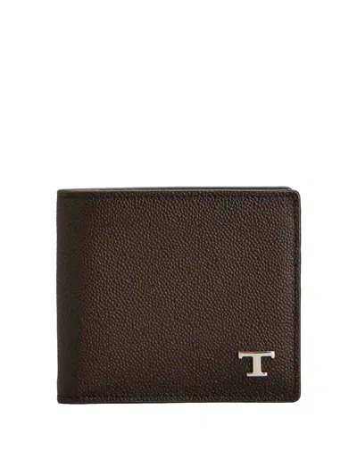 Tod's Leather Bi-fold Wallet In Brown